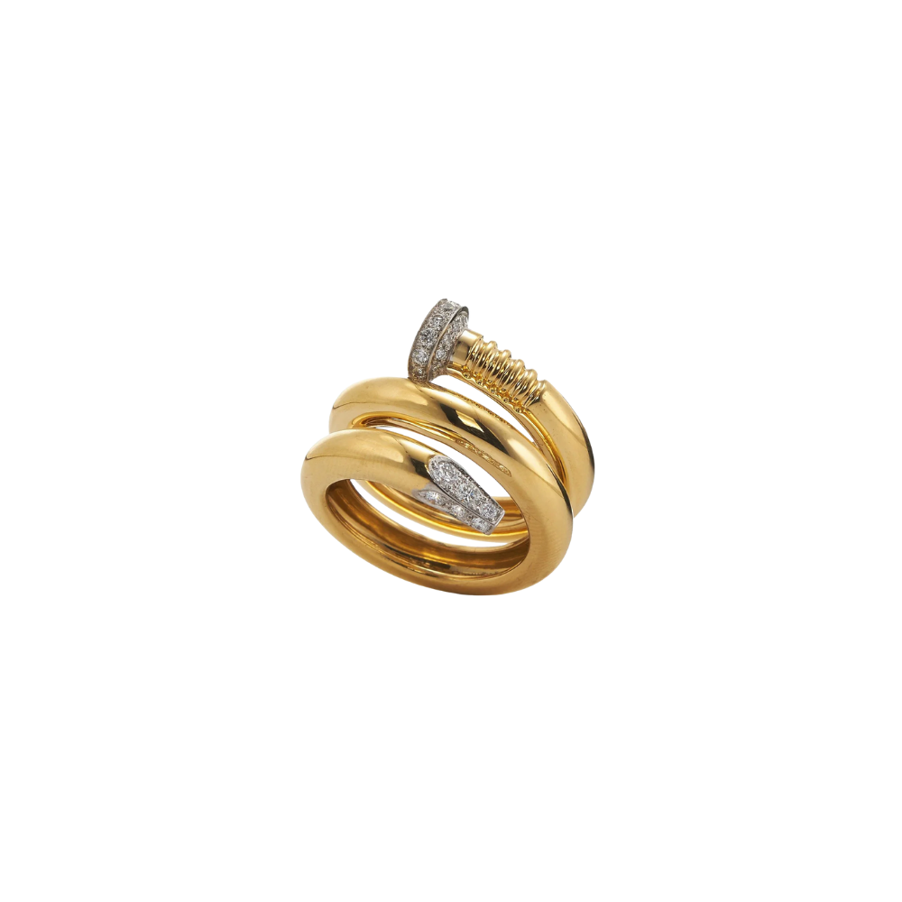 Estate David Webb Diamond Nail Ring