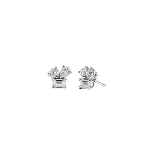 Fancy Shape Cluster Diamond Studs