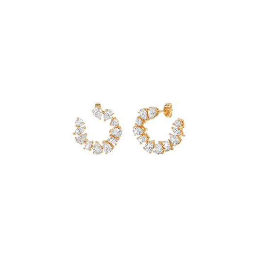 Multi Shape Diamond Open Hoops – Henri Noël