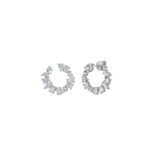 Mini Multi Shape Diamond Open Hoops – Henri Noël