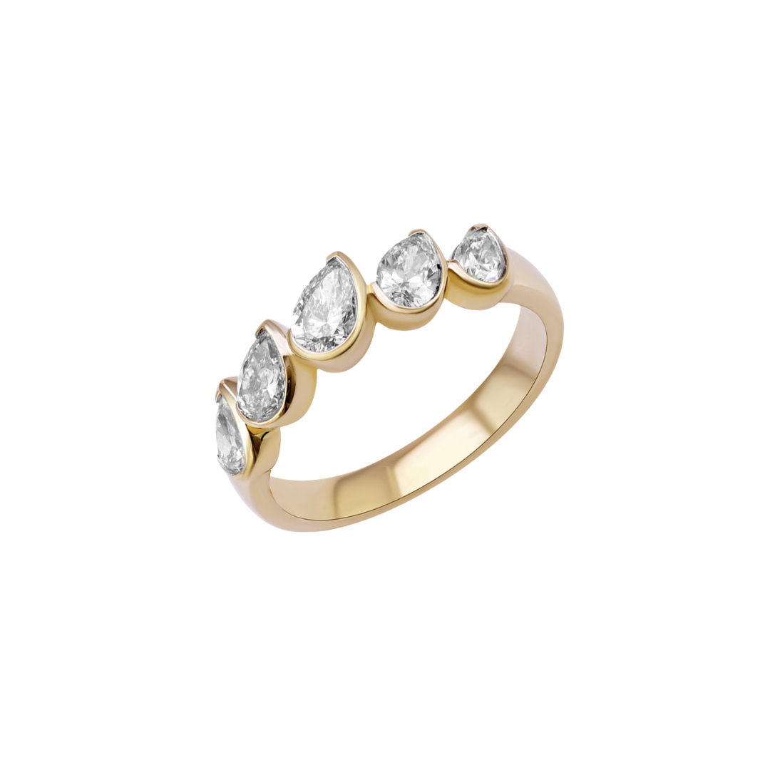 Pear Cascade Diamond Ring