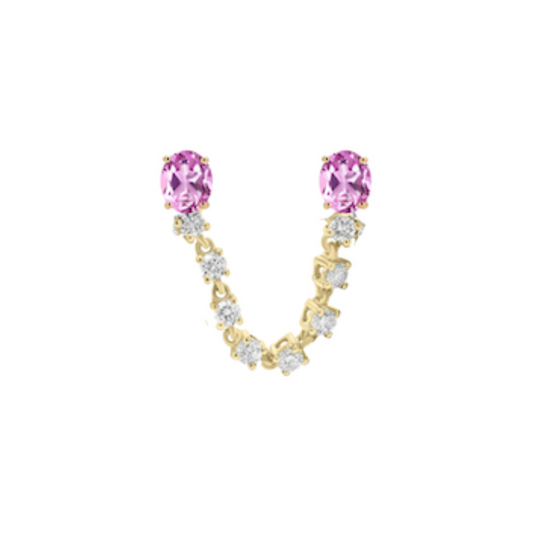 Pink Sapphire Jump Rope Earring