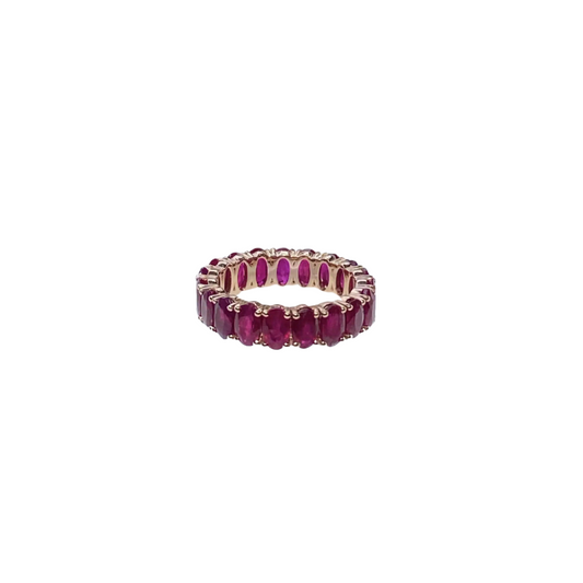 Oval Ruby Eternity Band