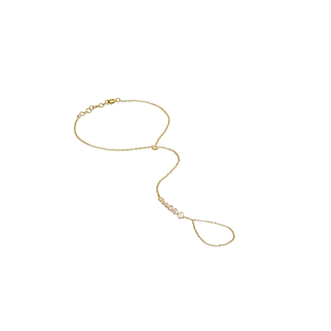 Graduated Bezel Diamond Hand Chain