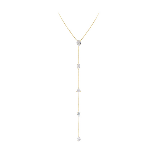 Alternating Fancy Shape Diamond Lariat