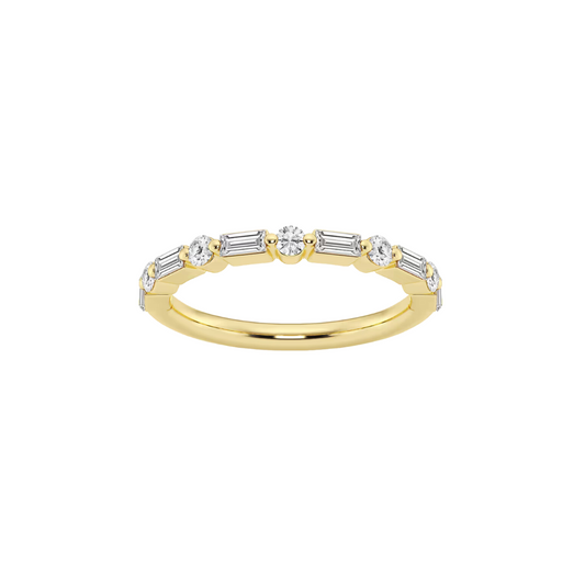 Erin Diamond Baguette and Round Ring