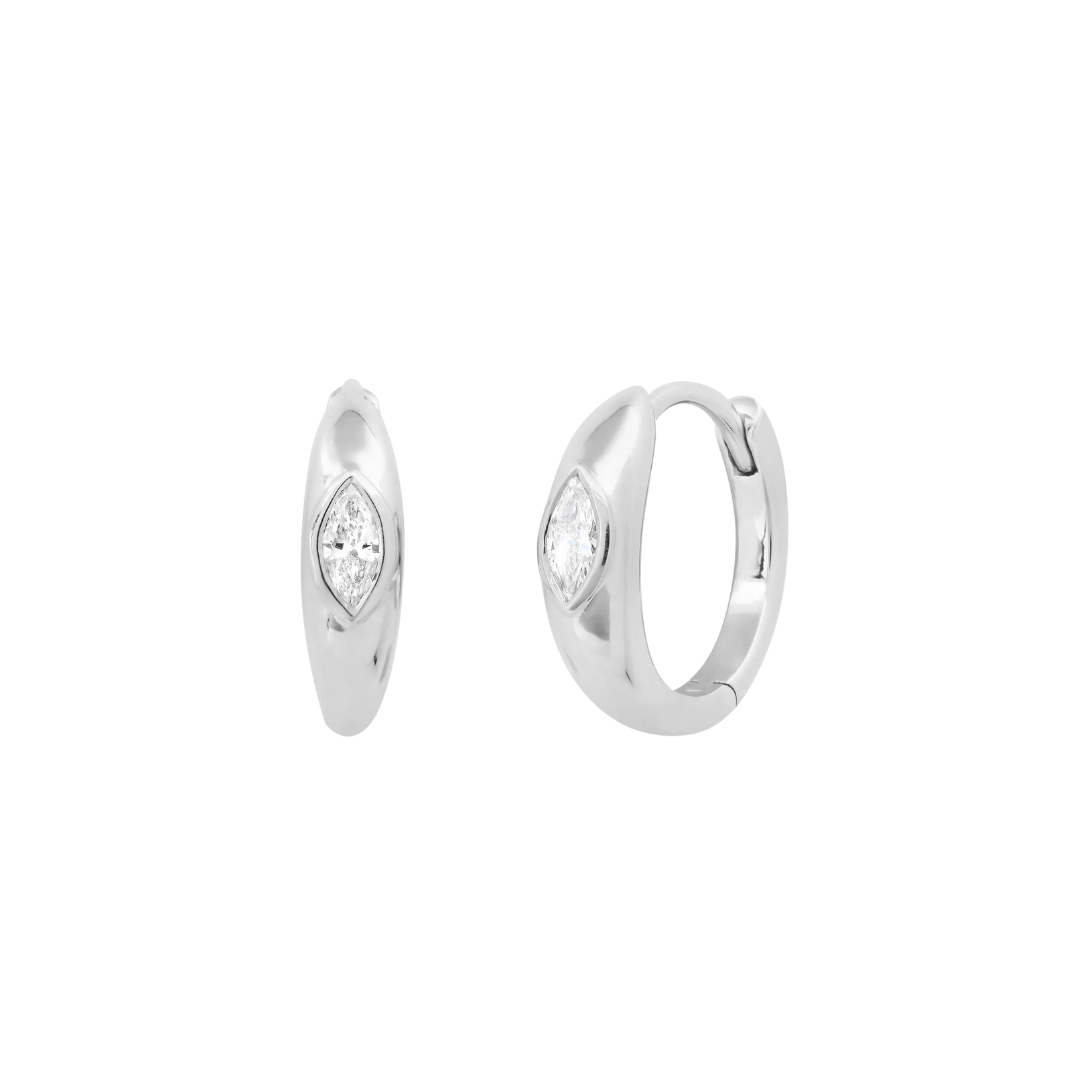 Marquise Flush Set Huggies