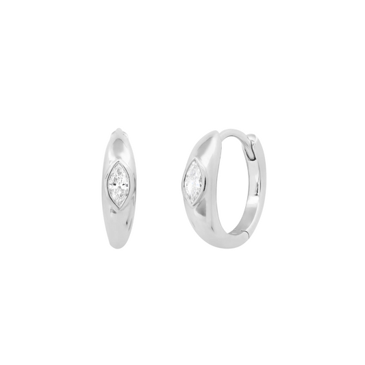 Marquise Flush Set Huggies