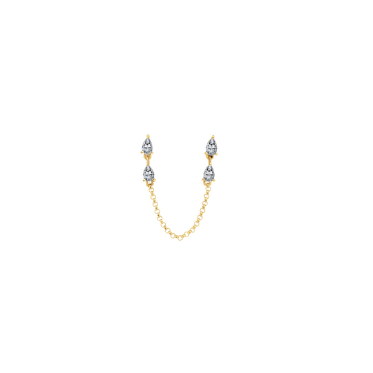 Double Diamond Pear Chain Jump Rope Earrings