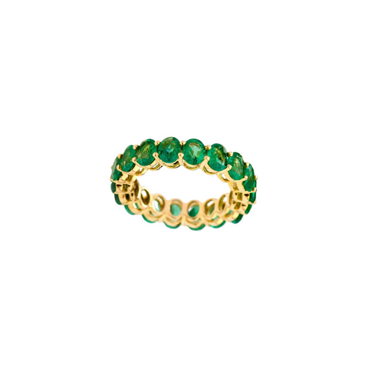 Emerald Oval Eternity Band