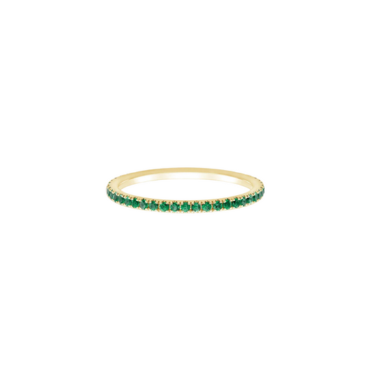 Round Emerald Eternity Band