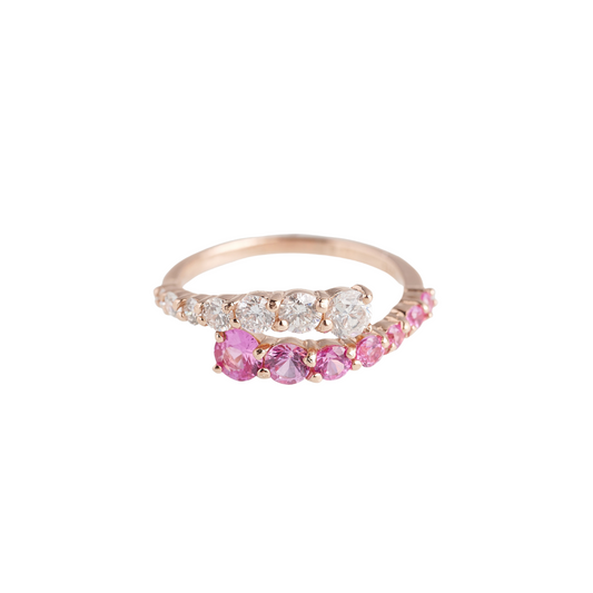 Pippa Graduated Pink Sapphire & Diamond Ring