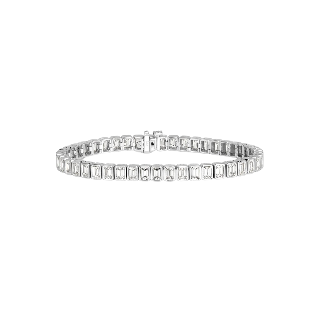 Bezel Set Emerald Tennis Bracelet
