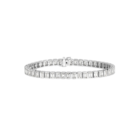 Bezel Set Emerald Tennis Bracelet