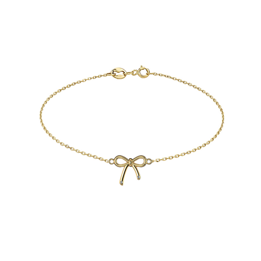 Gold and Diamond Bow Bracelet