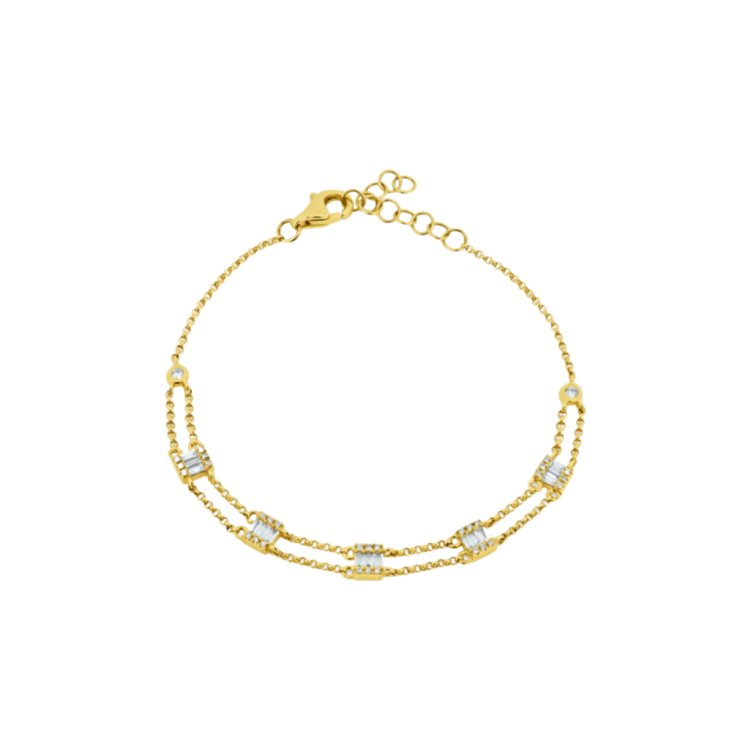 Illusion Baguette Station Bracelet