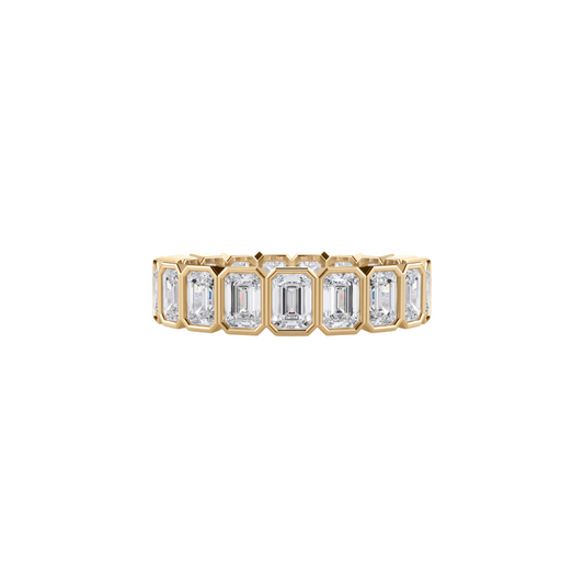 Emerald Cut Diamond Bezel Eternity Band
