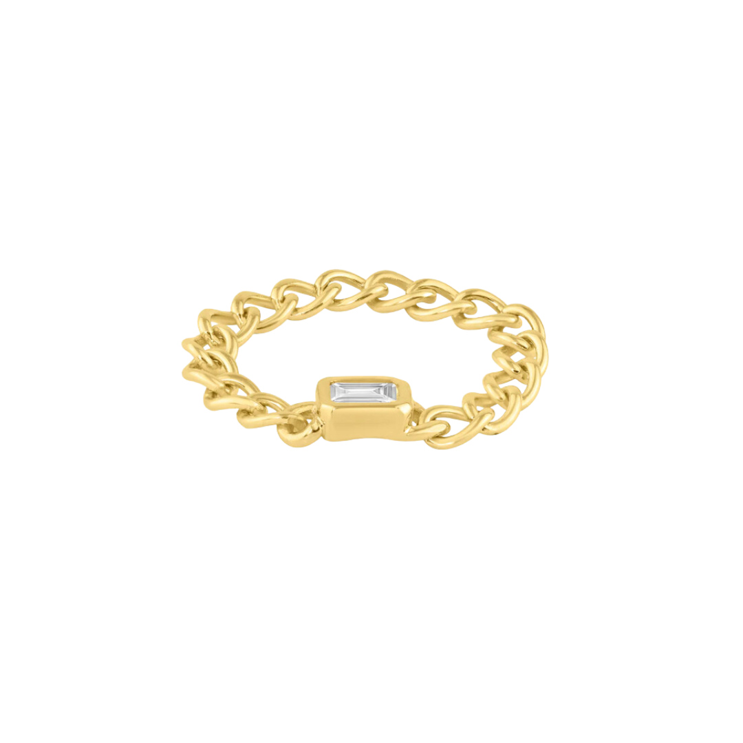 Emerald Diamond Randall Chain Ring