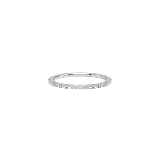 Prong Baguette Diamond Half Eternity Band