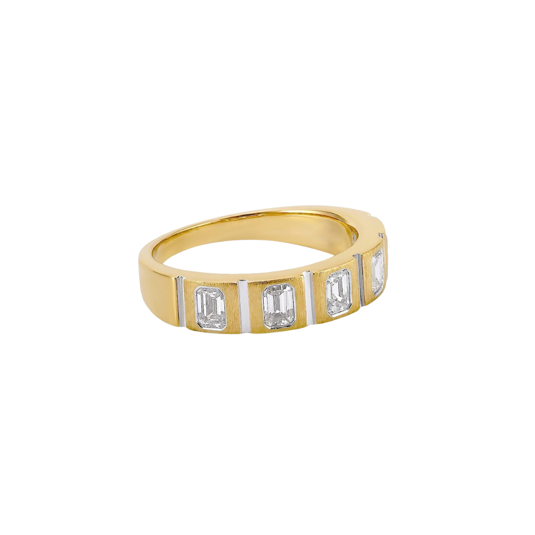 Deco Emerald-Cut Diamond Band