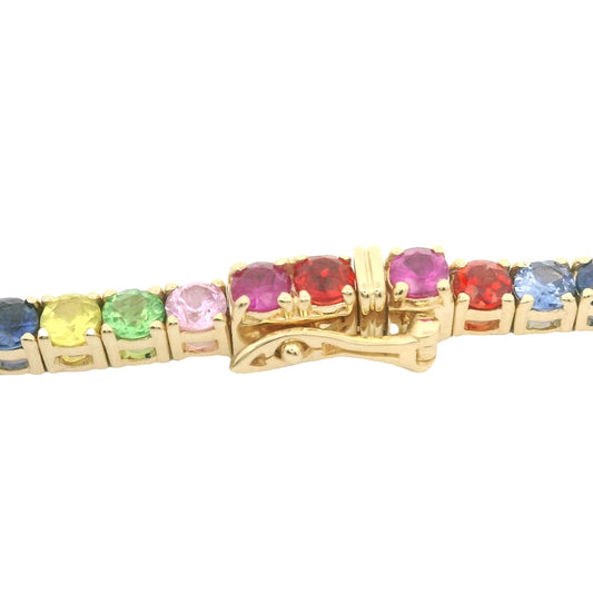 Rainbow Sapphire Eternity Tennis Necklace – Henri Noël