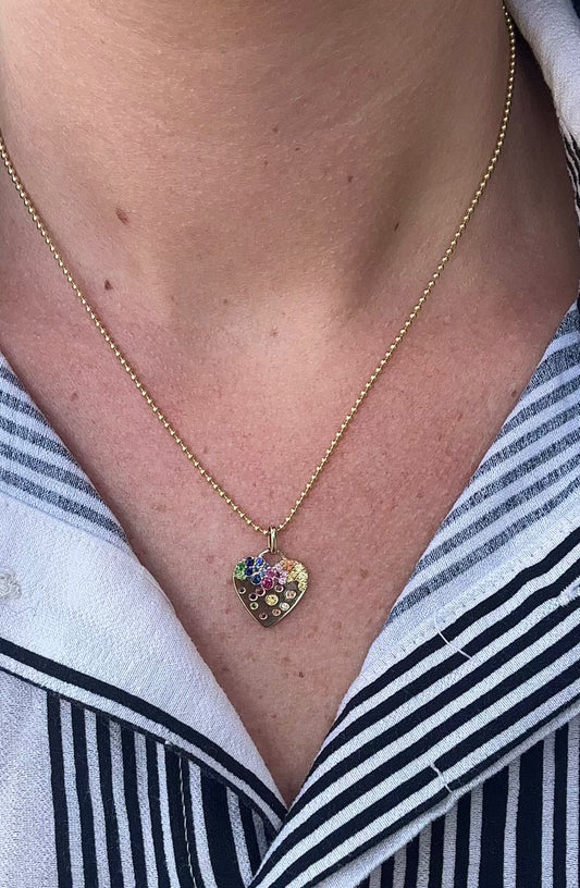 Rainbow Sapphire Heart Pendant – Henri Noël