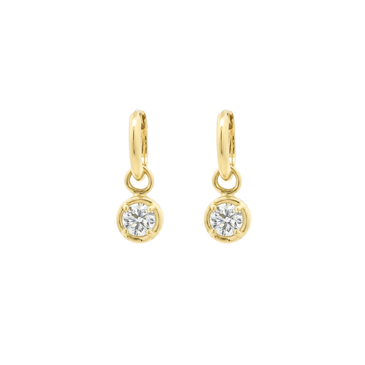 Diamond Drop Huggie Hoop Earrings – Henri Noël