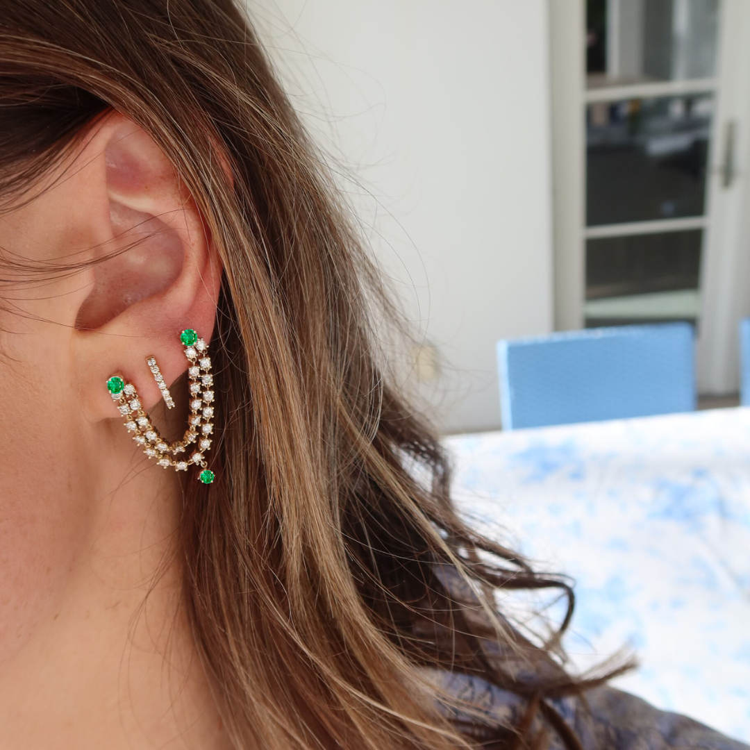 Round Emerald Jump Rope Earring – Henri Noël