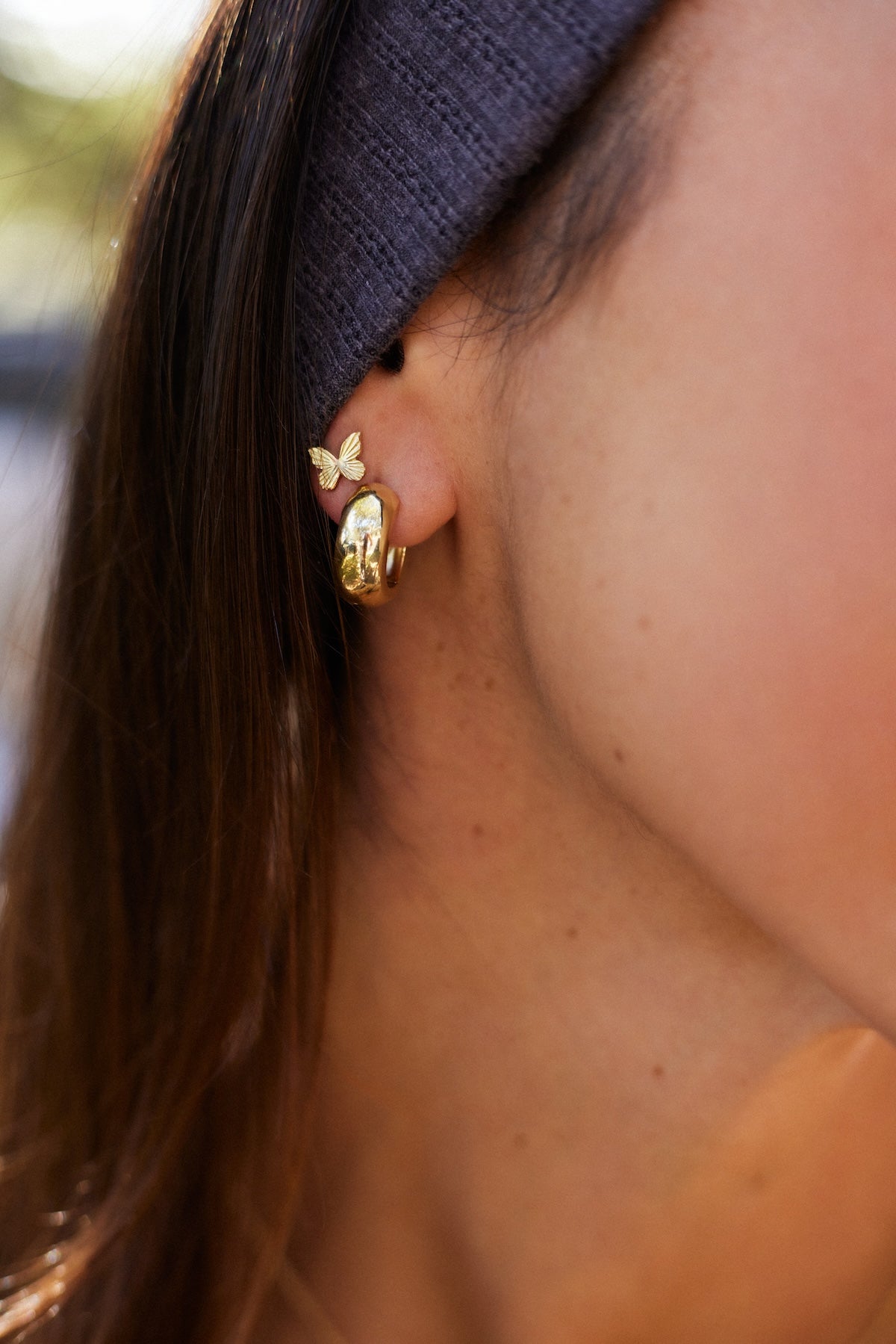 14K Butterfly Studs