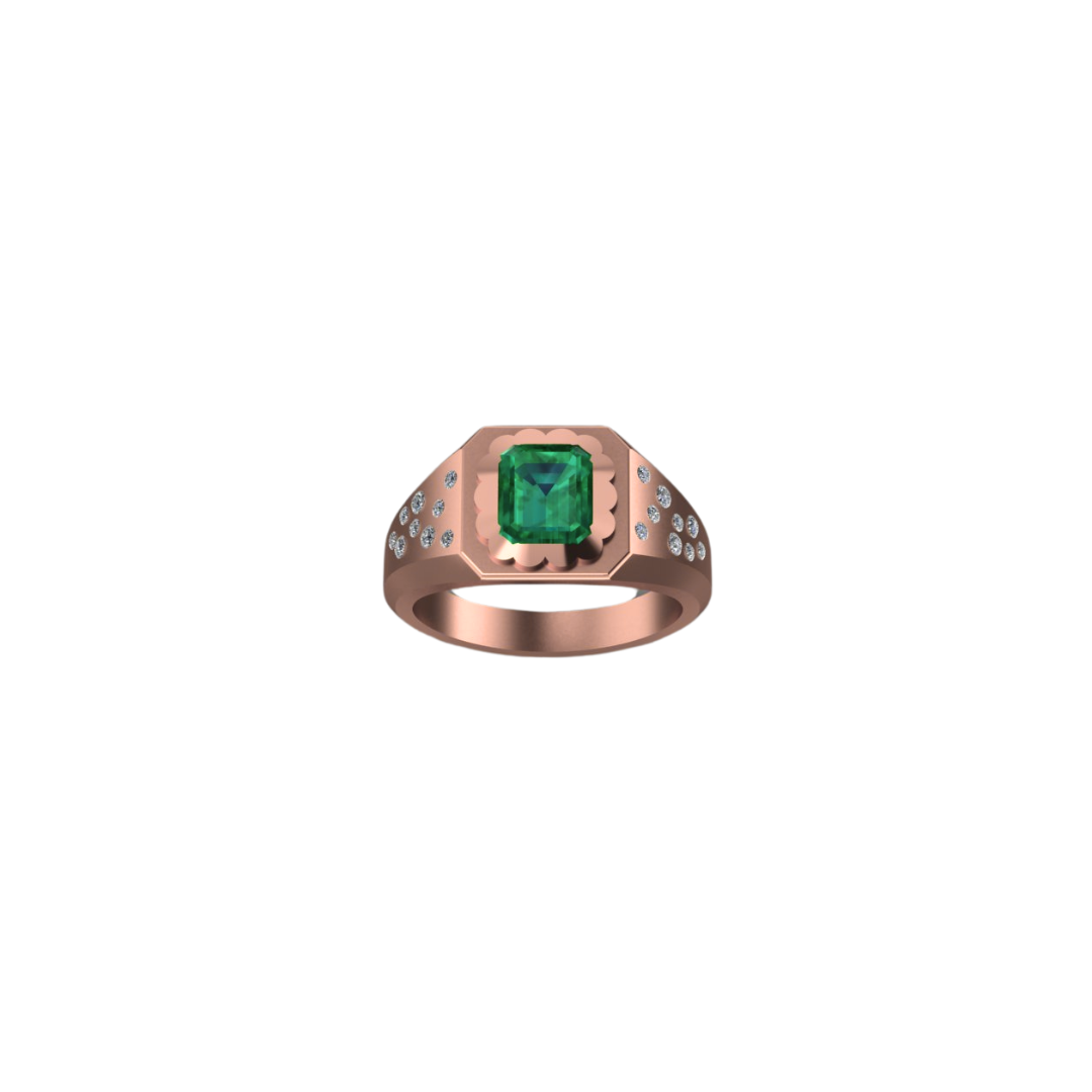Scalloped Emerald Signet Ring – Henri Noël