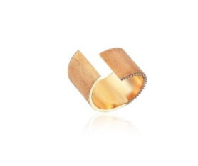 Diamond and Brushed Gold Ring