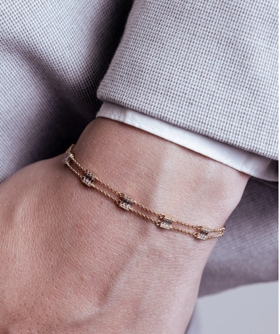 Illusion Baguette Station Bracelet