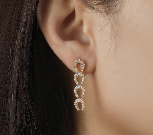 Lionheart- Legacy DIamond Horseshoe Drop Earrings