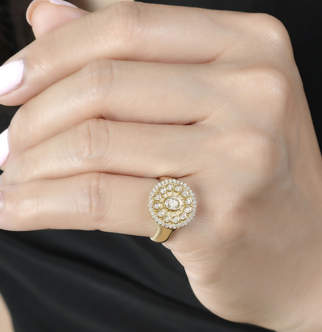 Lionheart- Serenity Diamond Signet Ring