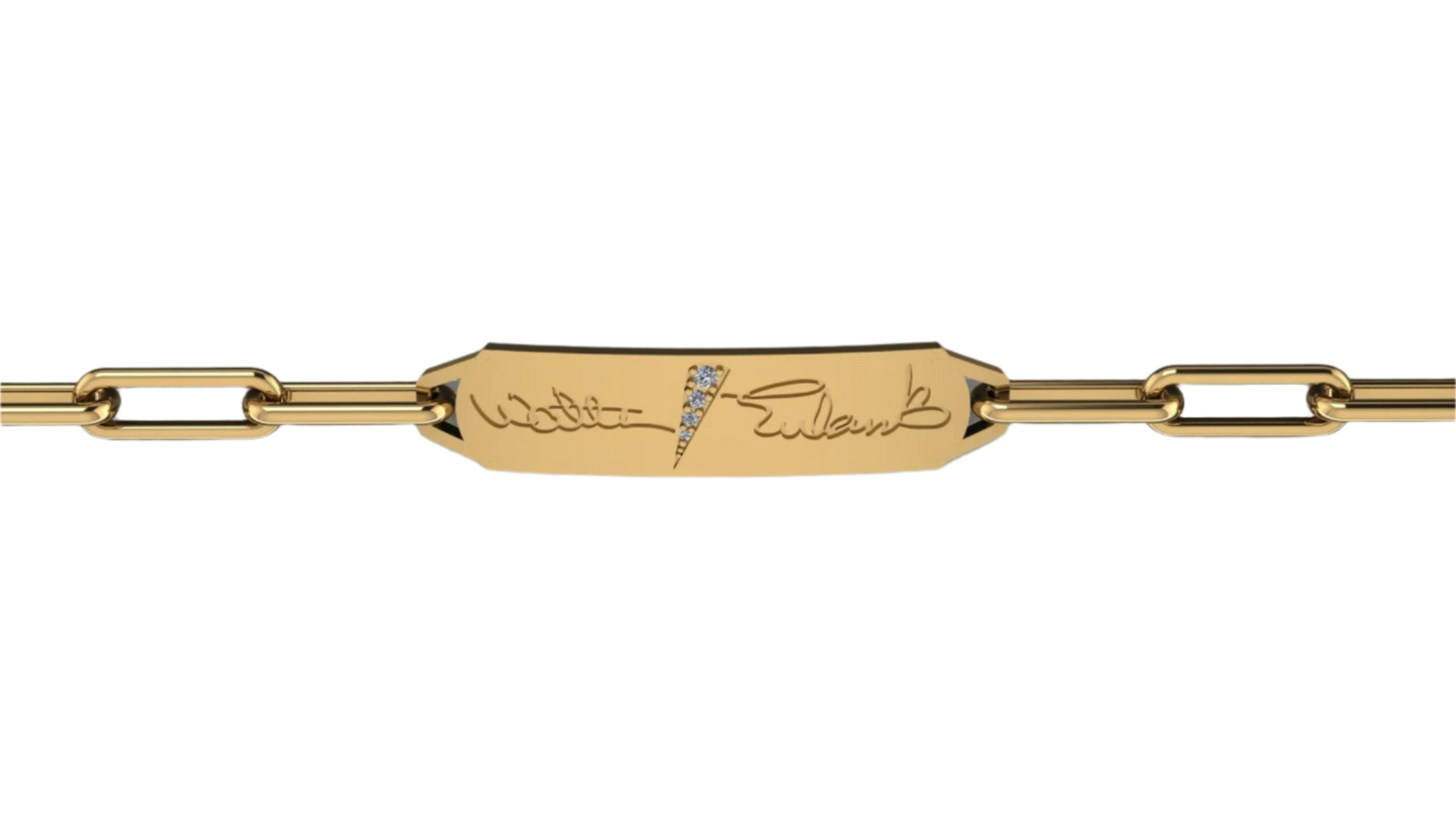 Nameplate Bracelet with Diamond Detailing