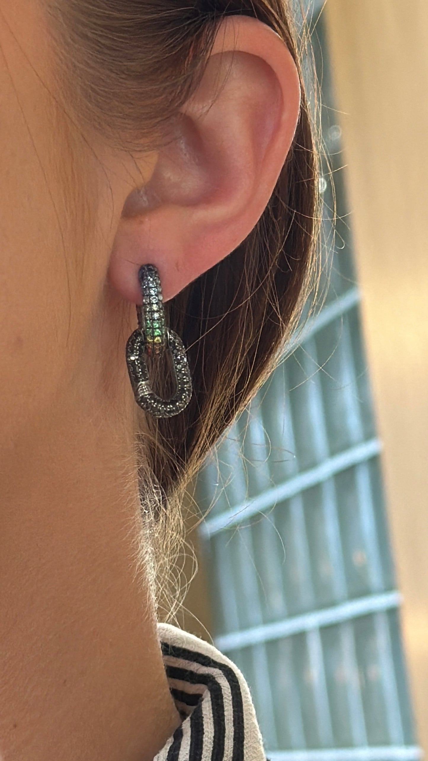 Selim Mouzannar - Link Earrings - Colored Sapphires / Tsavorites