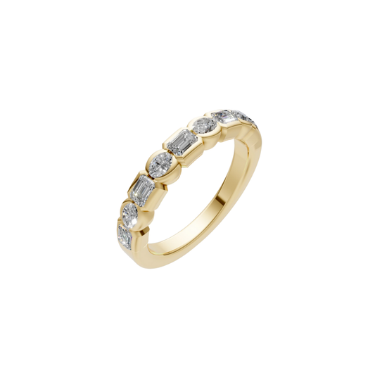 Shared Bezel Oval and Emerald-Cut Diamond Ring – Henri Noël