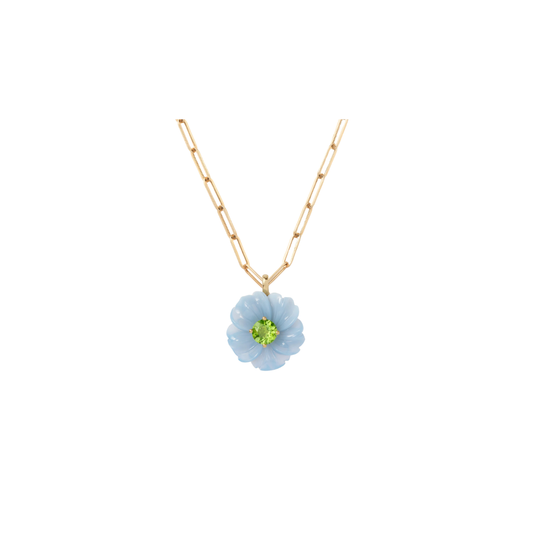 Sophie Joanne-Ola Flower Pendant Blue Opal Peridot – Henri Noël