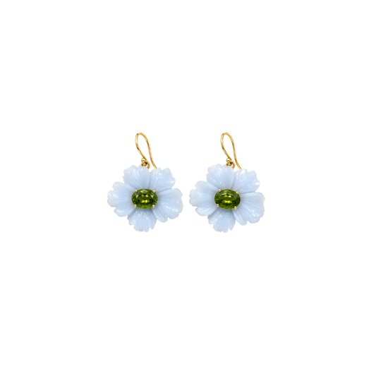Sophie Joanne-Reef Flower Earrings Chalcedony Peridot