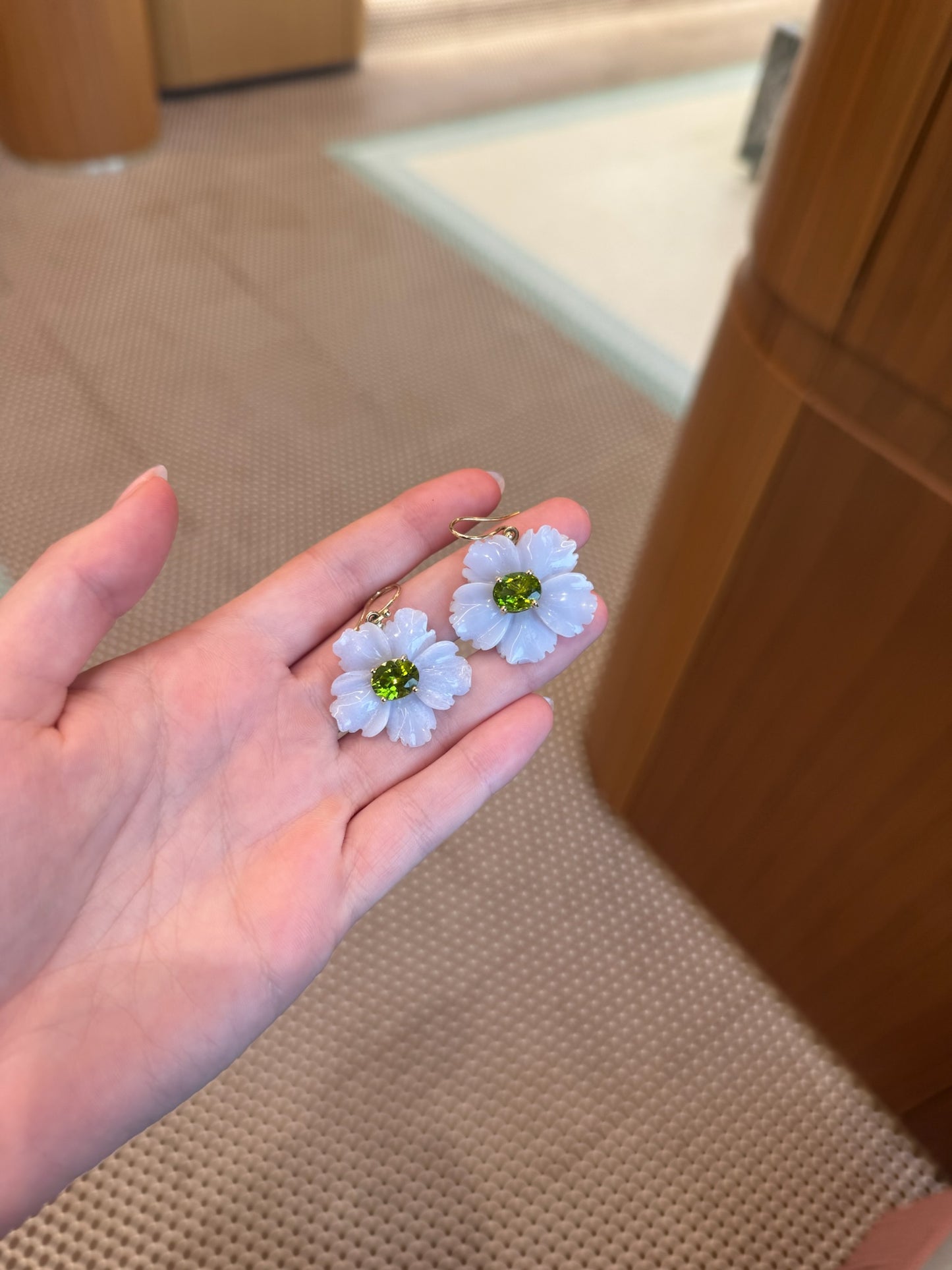 Sophie Joanne-Reef Flower Earrings Chalcedony Peridot