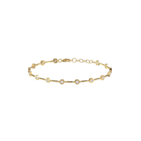 Spaced Octogonal Bezel Diamond Bracelet – Henri Noël
