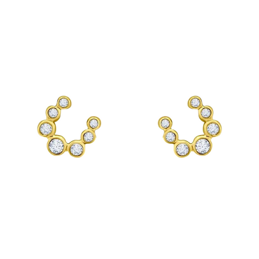Bezel Diamond Horseshoe Studs