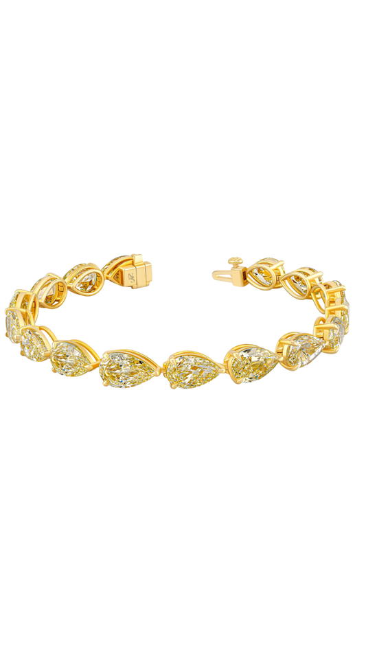 Pear Shape Yellow Diamond Bracelet