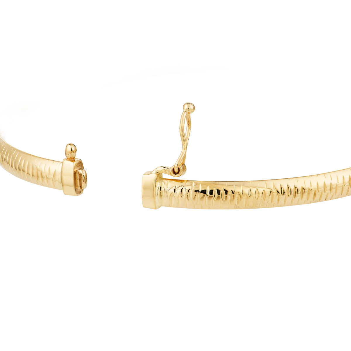 14K Gold Diamond-Cut Bangle