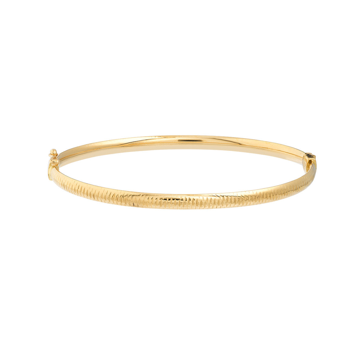 14K Gold Diamond-Cut Bangle