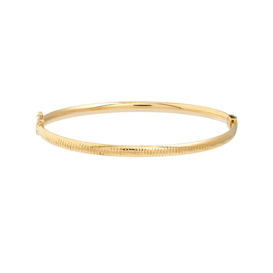 14K Gold Diamond-Cut Bangle