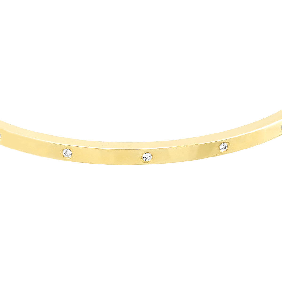 14K Flush Set Diamond Bangle