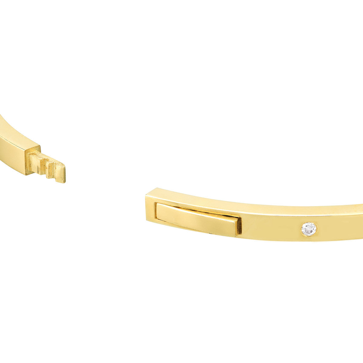 14K Flush Set Diamond Bangle