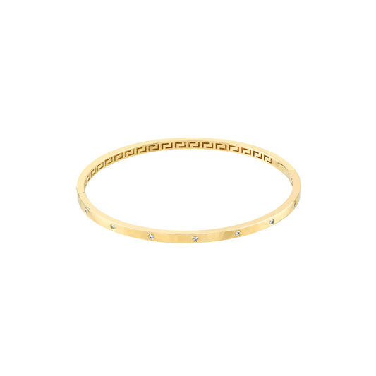 14K Flush Set Diamond Bangle