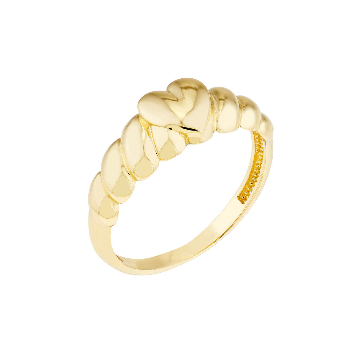 Heart Textured Signet Ring